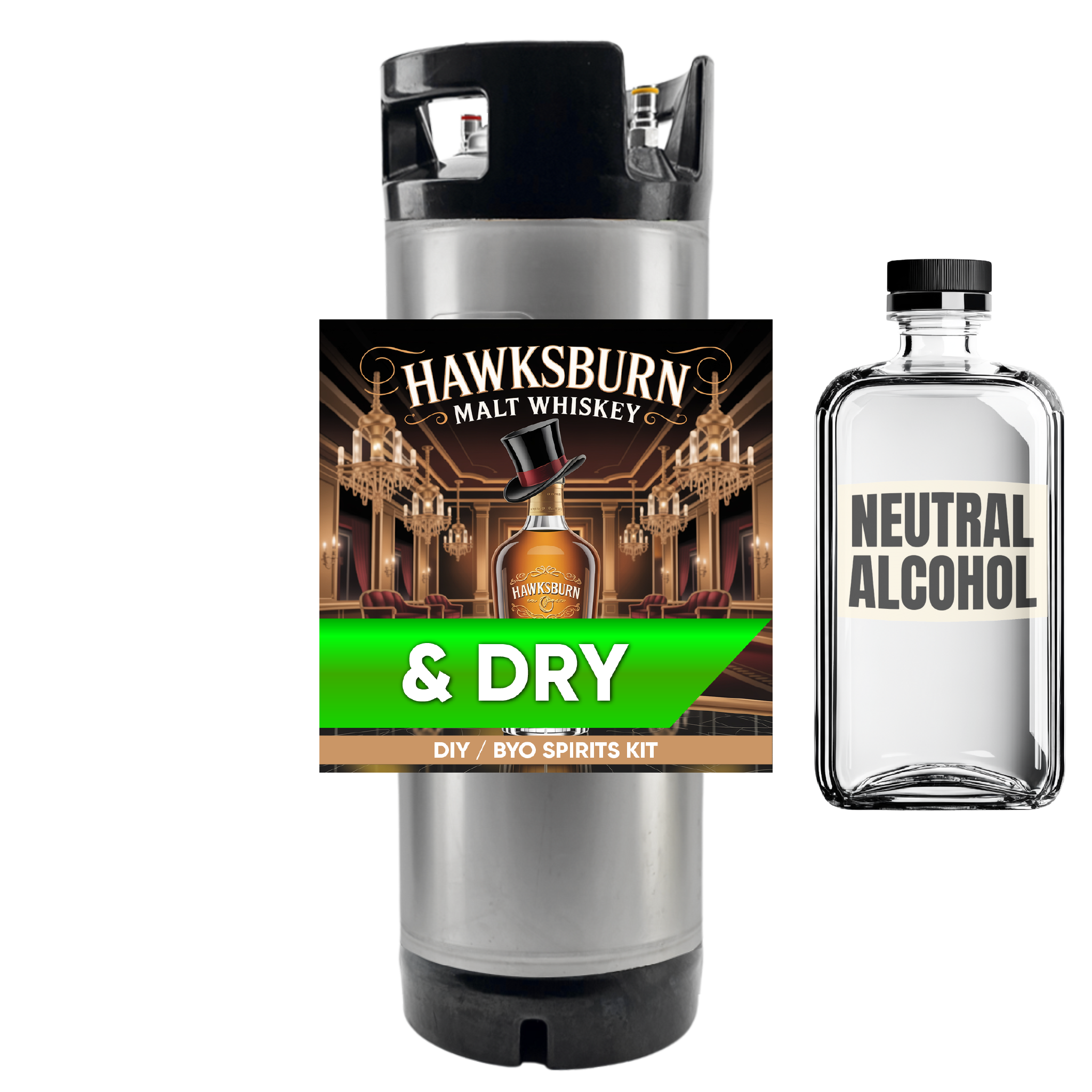Hawksburn Malt Whiskey and Dry - DIY ~ BYO Spirits Keg Kit 19L