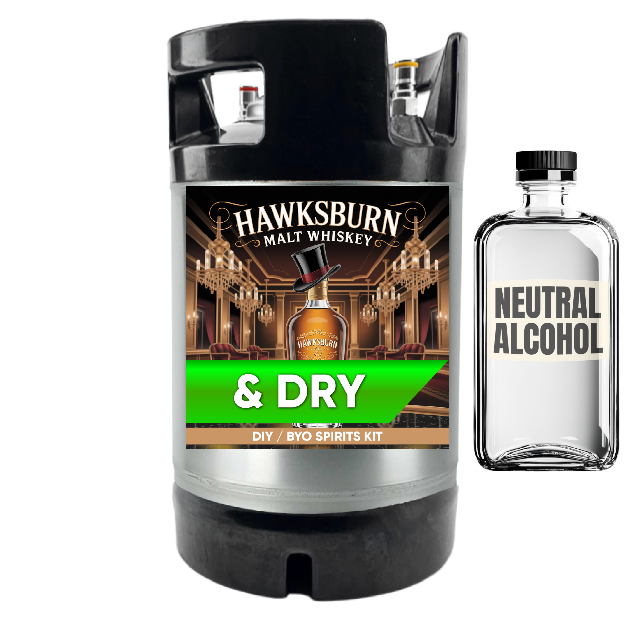 Hawksburn Malt Whiskey and Dry - DIY ~ BYO Spirits Keg Kit 9.5L
