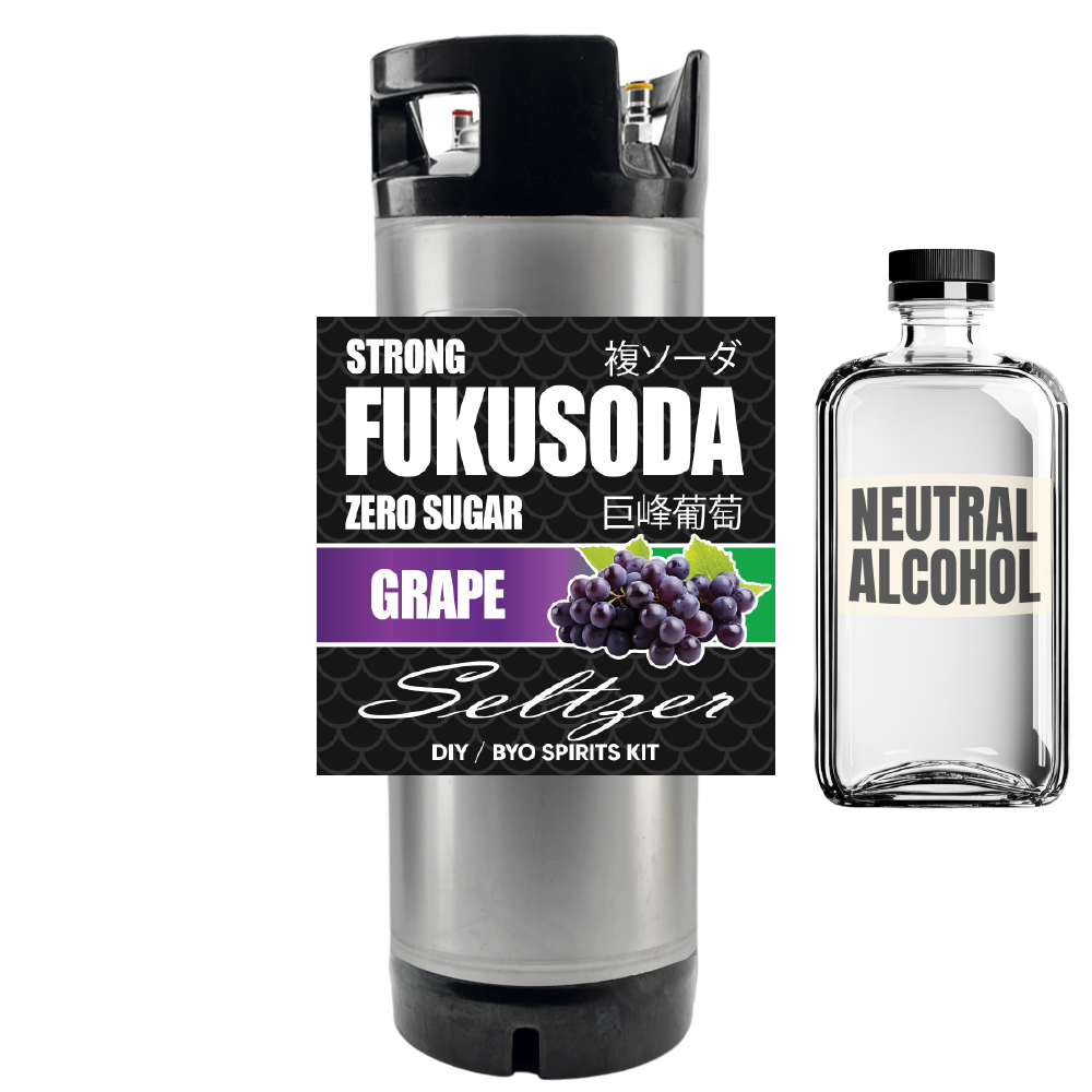 Hard FUKUSODA Grape Seltzer - Zero Sugar - DIY ~ BYO Spirits Keg Kit