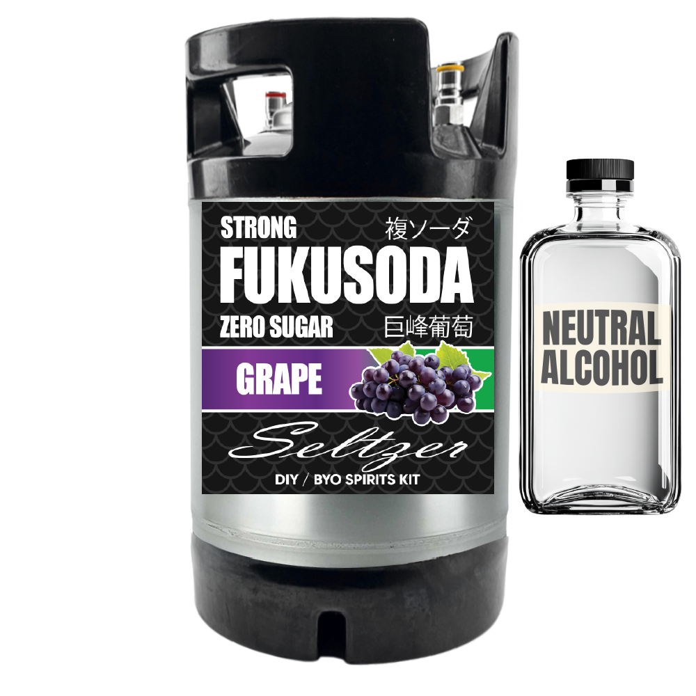 Hard FUKUSODA Grape Seltzer - Zero Sugar - DIY ~ BYO Spirits Keg Kit