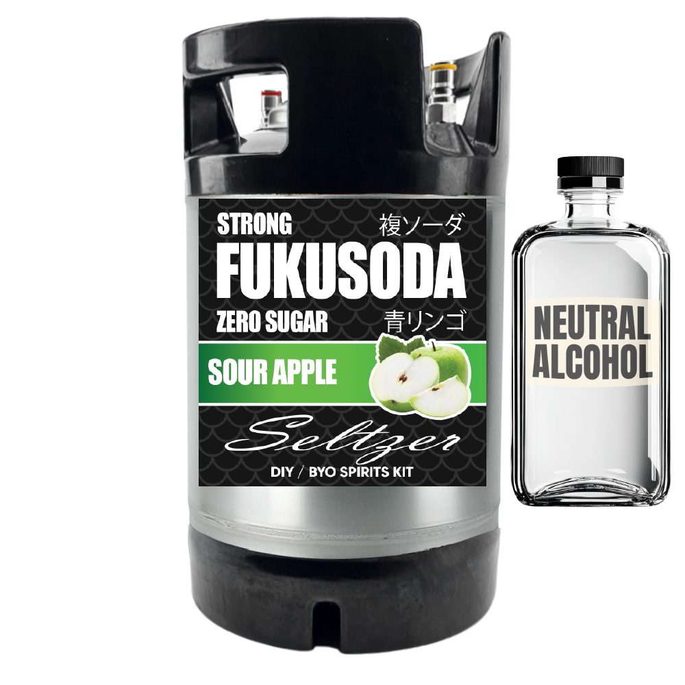 Hard FUKUSODA Sour Apple Seltzer - Zero Sugar - DIY ~ BYO Spirits Keg Kit