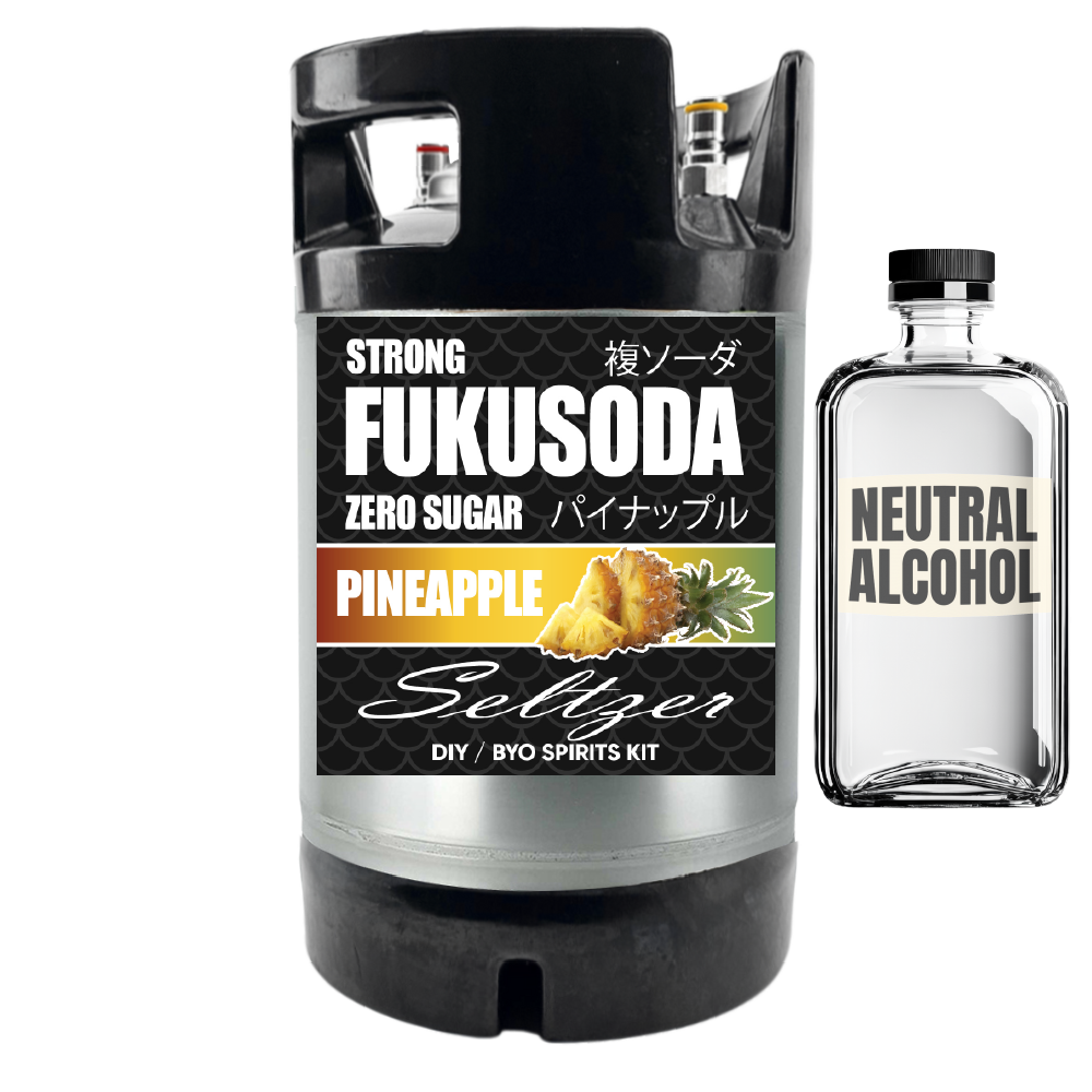 Hard FUKUSODA Pineapple Seltzer - Zero Sugar - DIY ~ BYO Spirits Keg Kit