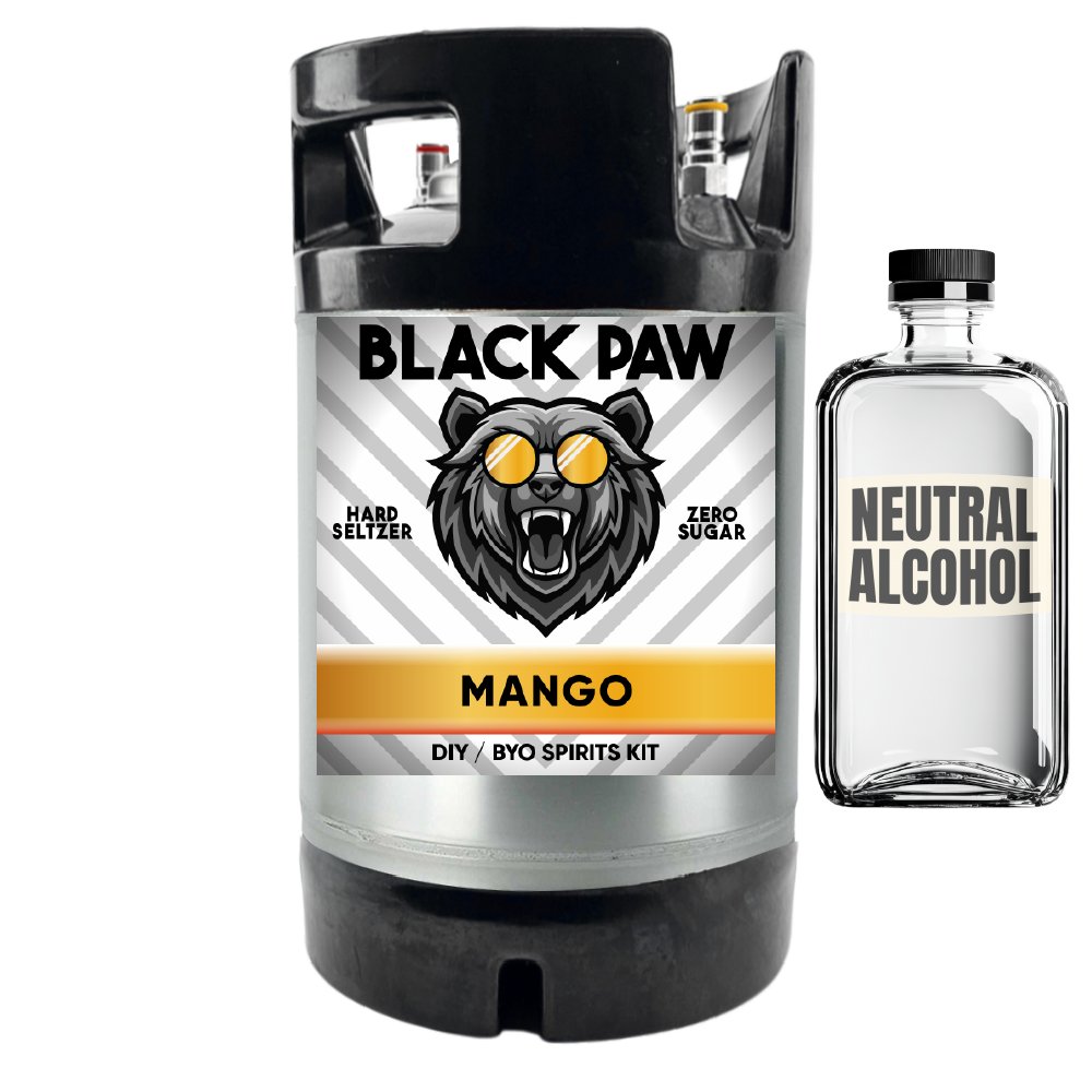 Black Paw Mango Hard Seltzer - Zero Sugar - DIY ~ BYO Spirits Keg Kit