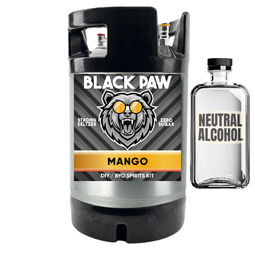 Black Paw Mango Hard Seltzer - Zero Sugar - DIY ~ BYO Spirits Keg Kit