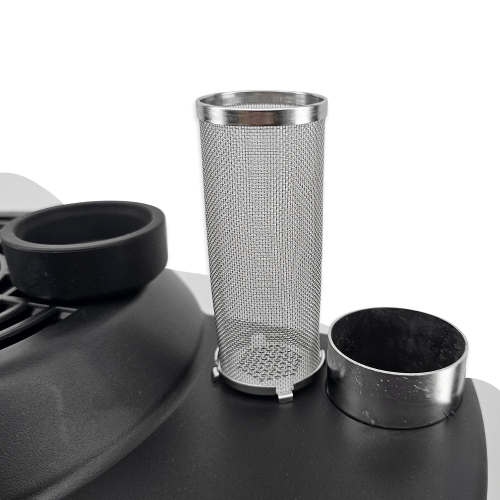 Metal Mesh distillation basket for inline infused spirits.