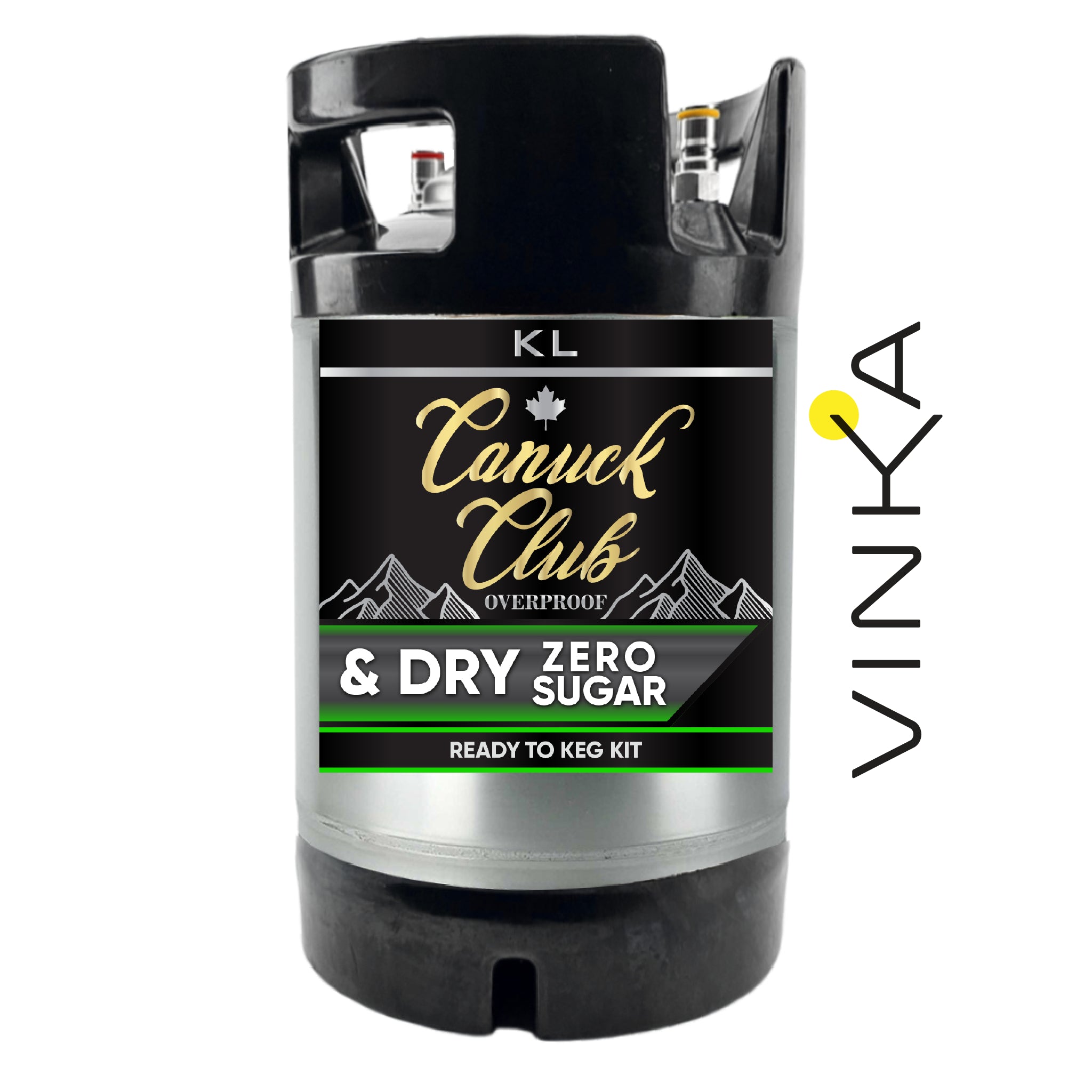 Canuck Club beer keg with Vinka logo on a white background