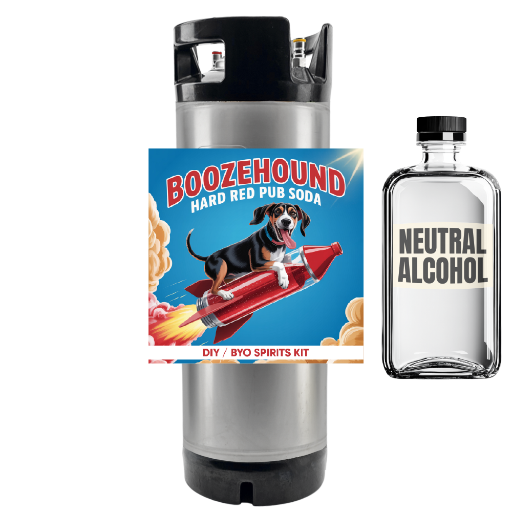 Boozehound Hard Red Pub Soda - Creaming Soda - DIY ~ BYO Spirits Keg Kit 19L