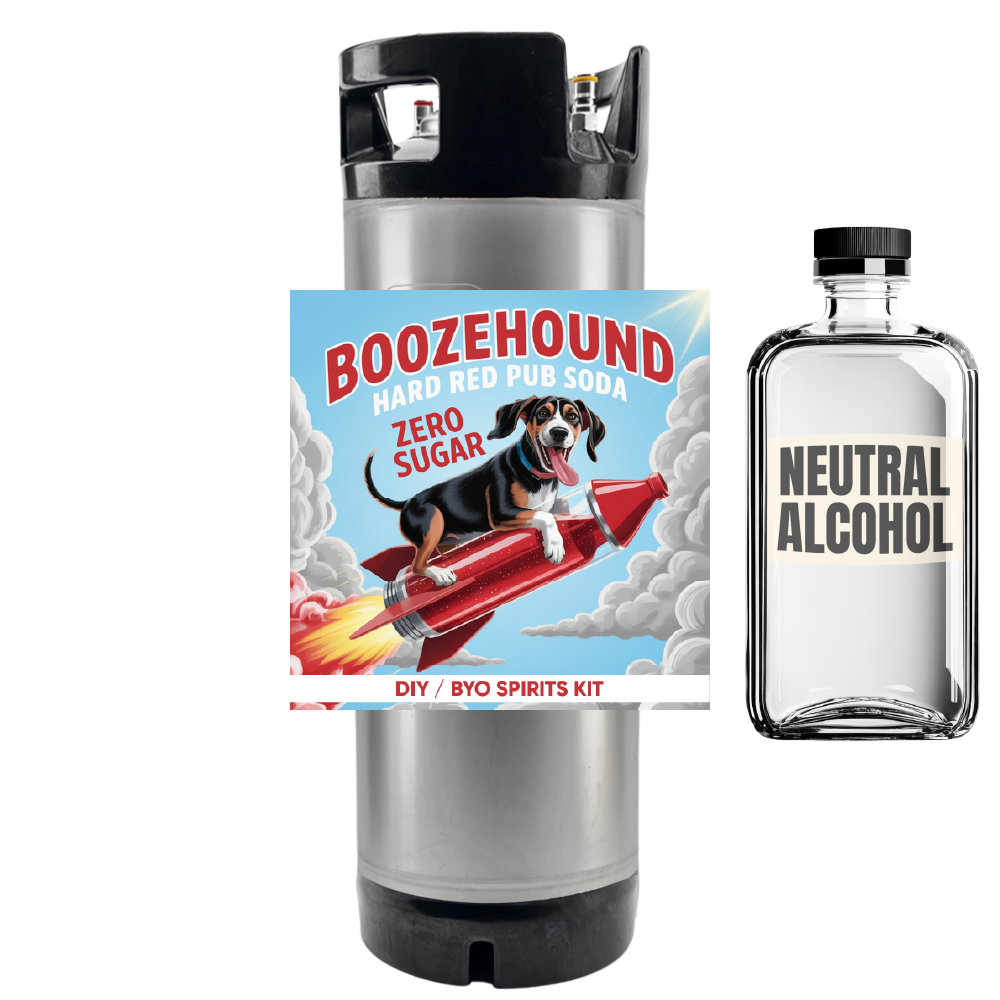 Boozehound Hard Red Pub Soda - Creaming Soda - Zero Sugar - DIY ~ BYO Spirits Keg Kit