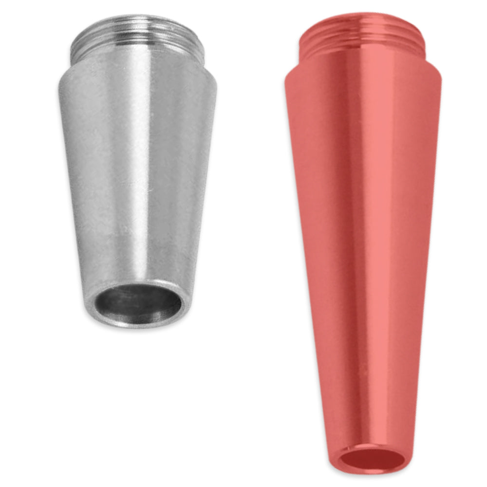 Size comparisson of the standard spout to the NukaTap nitro spout.