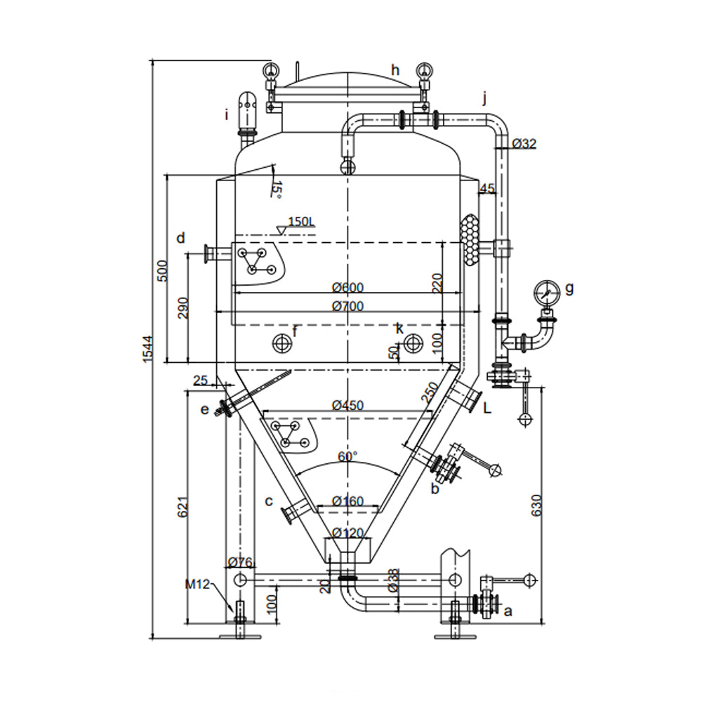 The fermenter can be pressurised enabling you to use this not only as a fermenter but also a bright tank. Carbonate and dispense from the one vessel.