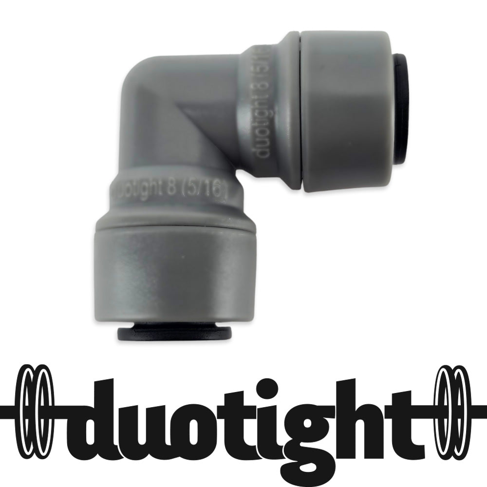 The perfect fitting for bending around tight corners, the 8mm duotight elbow uses two o-rings for superior performance and reliability.