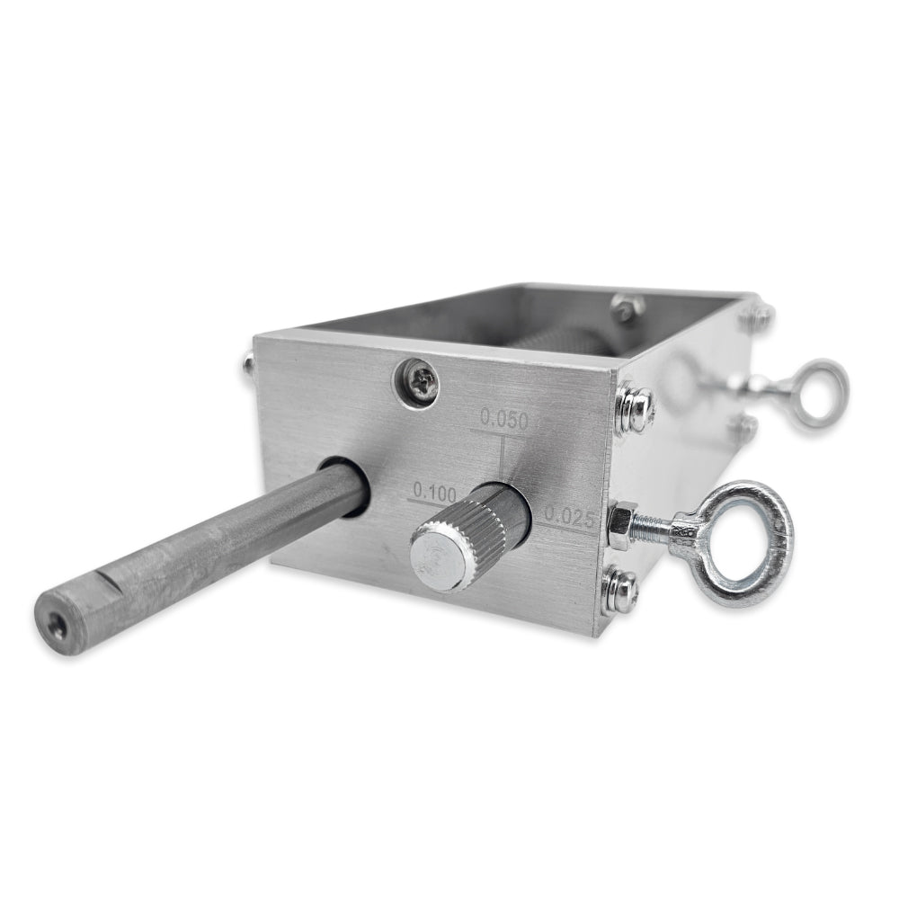 Adjustment knob parameters on the front of Malt Muncher.