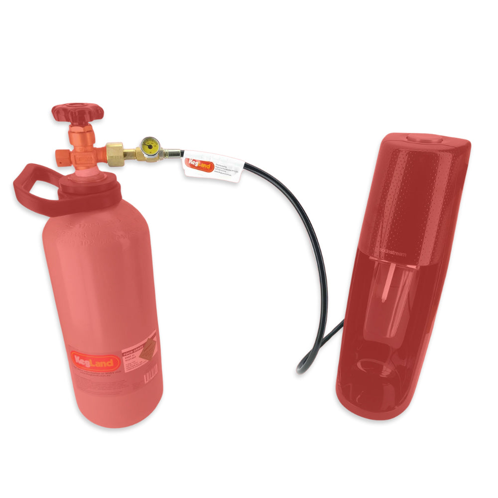 A typical Soda Stream cylinder can only carbonate up to 60L and will cost about $20 per fill. So given these figures the larger cylinder and this hose will pay itself off once you fill the 2.6kg gas cylinder once. It's a no brainer