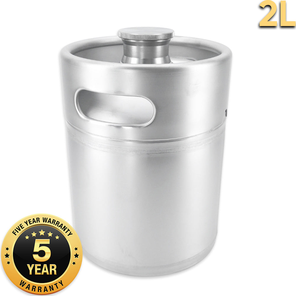 5 Year Warranty on 10L Stainless Steel Mini Kegs from KegLand.
