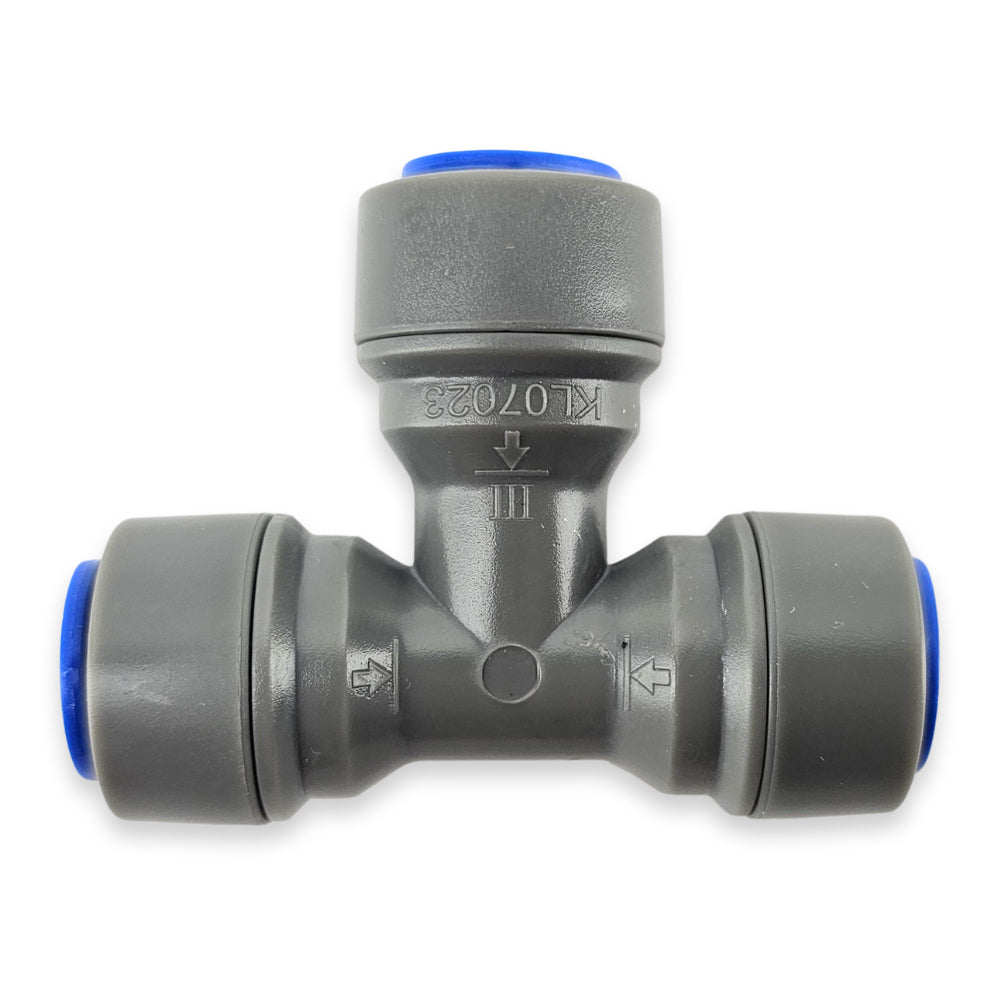 The 9.5mm equal tee is designed to split liquid or gas connections into two separate streams.