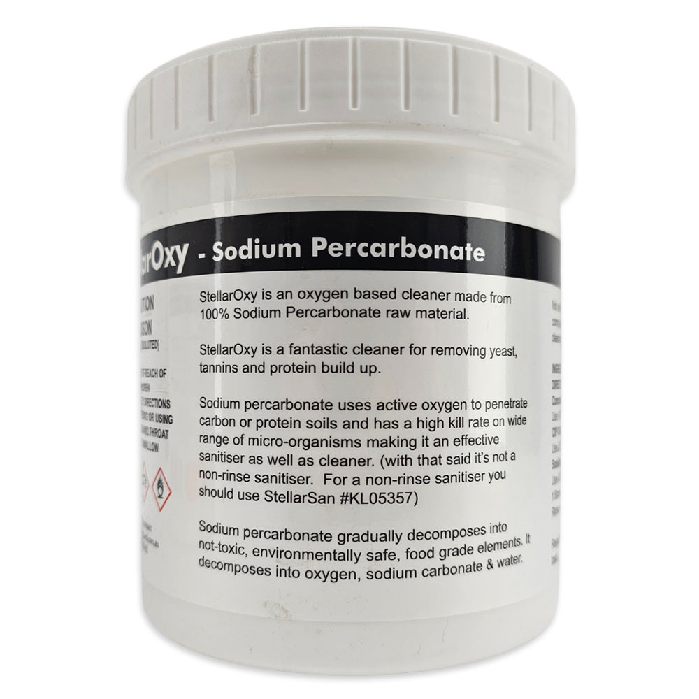 Container of Sodium Percarbonate with label on a white background
