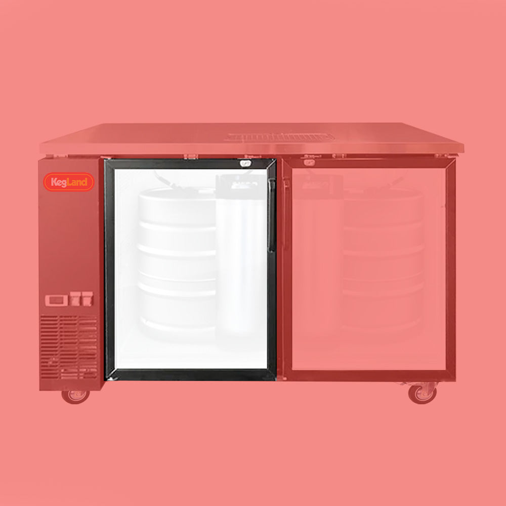 Fits both the Grand Deluxe 3 - 20 Keg Model and the Grand Deluxe 3 - 12 Keg Model. This door is for the far left-hand side door, closest to the control panel.