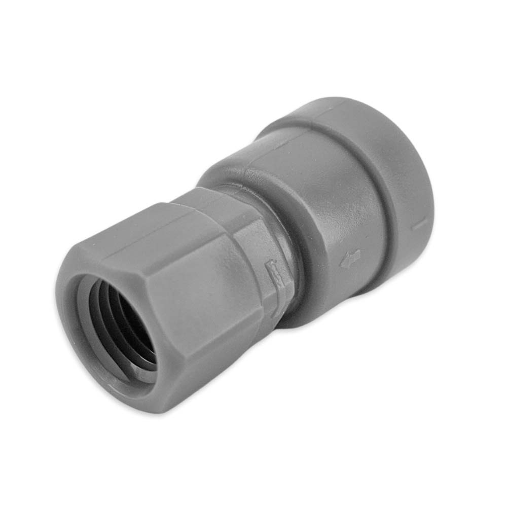 Gray plastic fitting on a white background