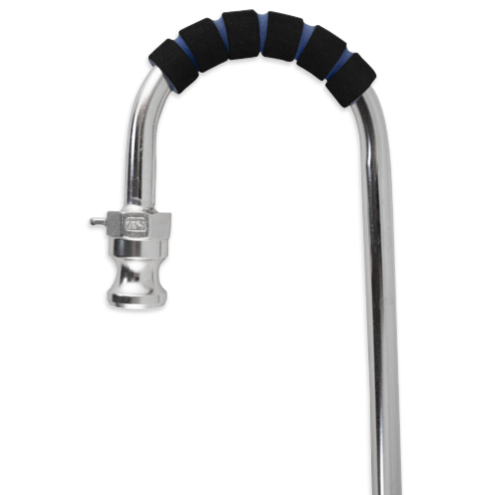 This accessory fits onto the existing recirculation pipe with a Stainless Steel Male Camlock fitting.