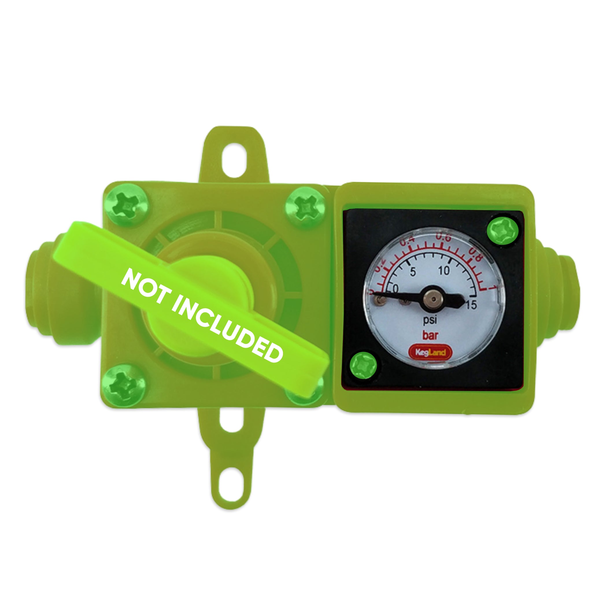 0-15psi gauge inside an integrated duotight blowtie spunding valve.