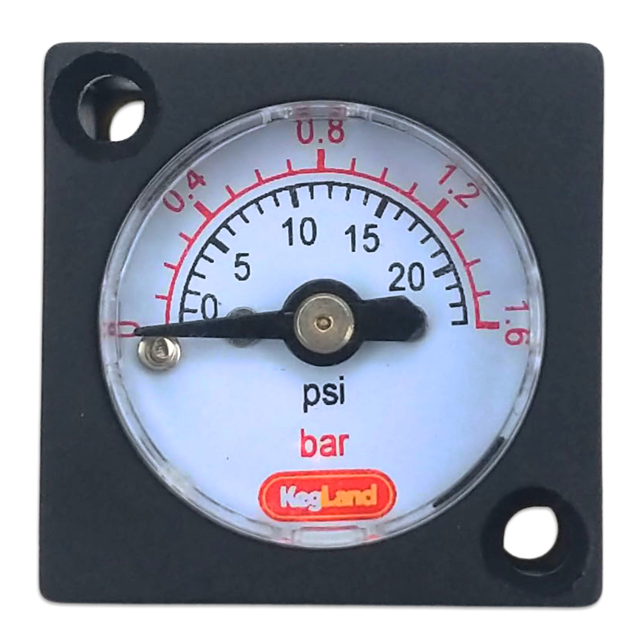 Pressure gauge with psi and bar markings on a white background