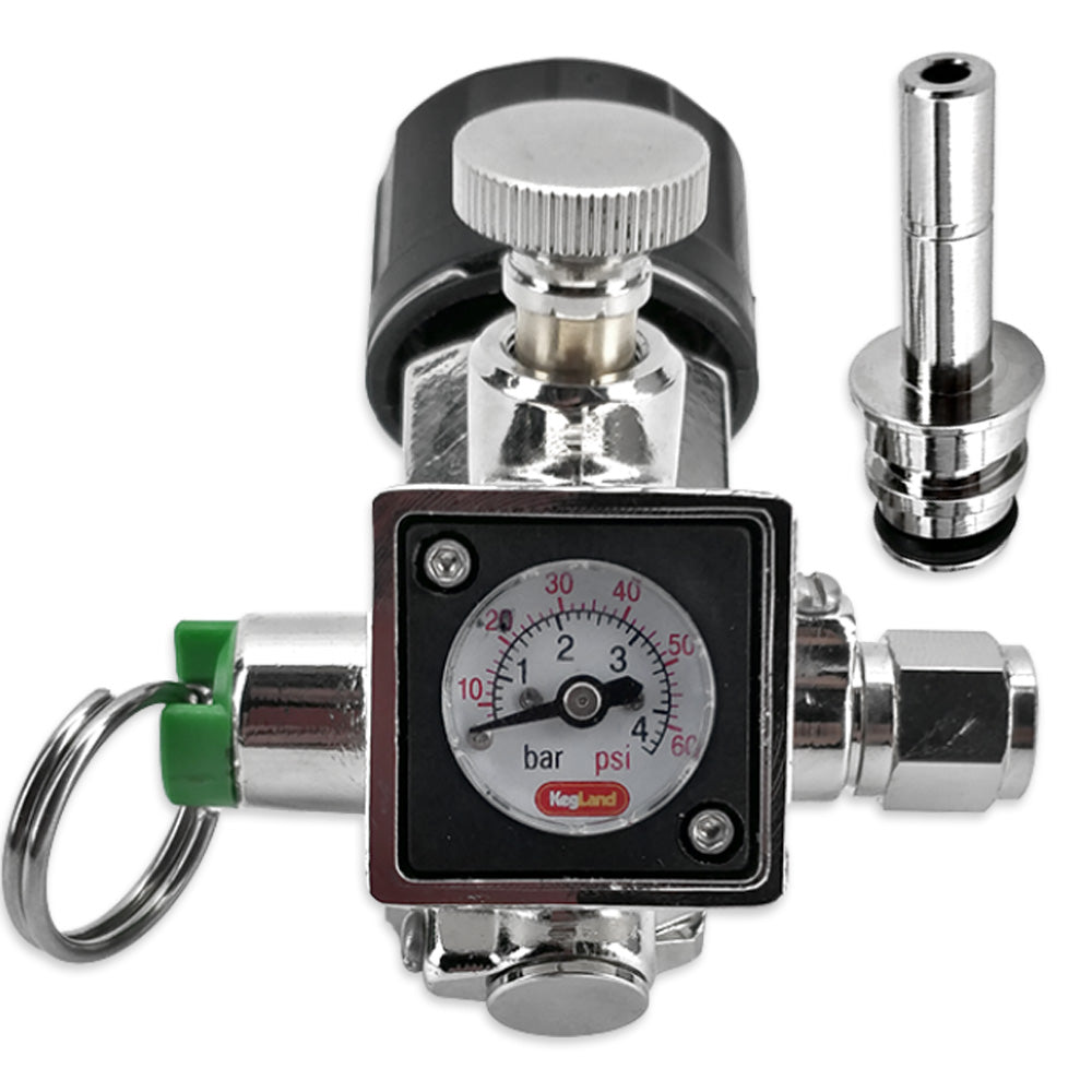This extremely versatile mini regulator can be used with either an Australian Sodastream Canister, the KegLand Sodastream Compatible Cylinders or the smaller disposable CO2 16g bulbs. If you would like to use the larger 74g disposable bulbs you can purchase the 74g bulb adaptor.