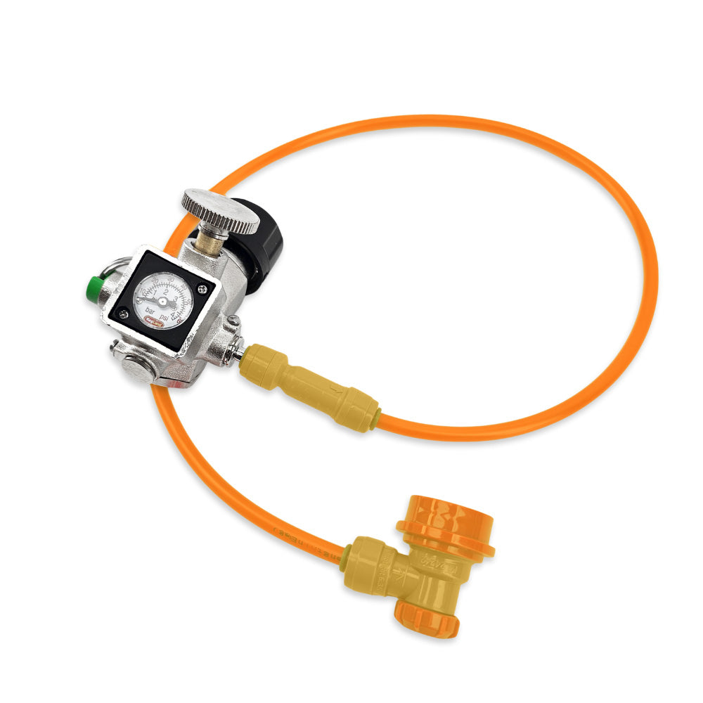 This extremely versatile mini regulator can be used with either an Australian Sodastream Canister, the KegLand Sodastream Compatible Cylinders or the smaller disposable CO2 16g bulbs. If you would like to use the larger 74g disposable bulbs you can purchase the 74g bulb adaptor.