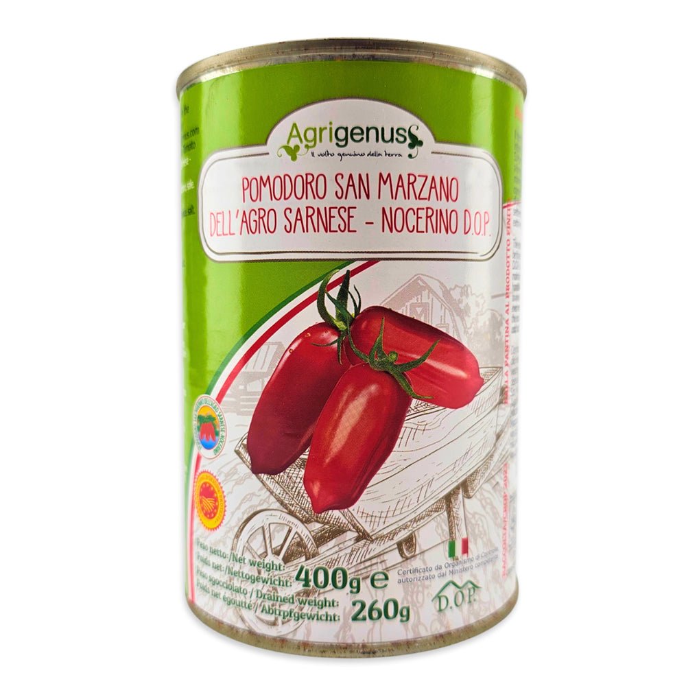 Said to be the best canned tomatoes money can buy, San Marzano plum tomatoes are unsurpassed for cooking as they have fewer seeds and firmer, meatier flesh. They cook down faster and retain a richer and sweeter flavour making them perfect for pasta and pizza sauces.
