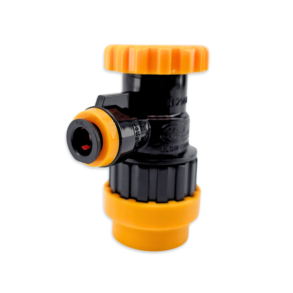 The flow control ball lock disconnect is made from highly chemical resistant materials with stainless springs and ball bearings - no cheap ABS plastics here.