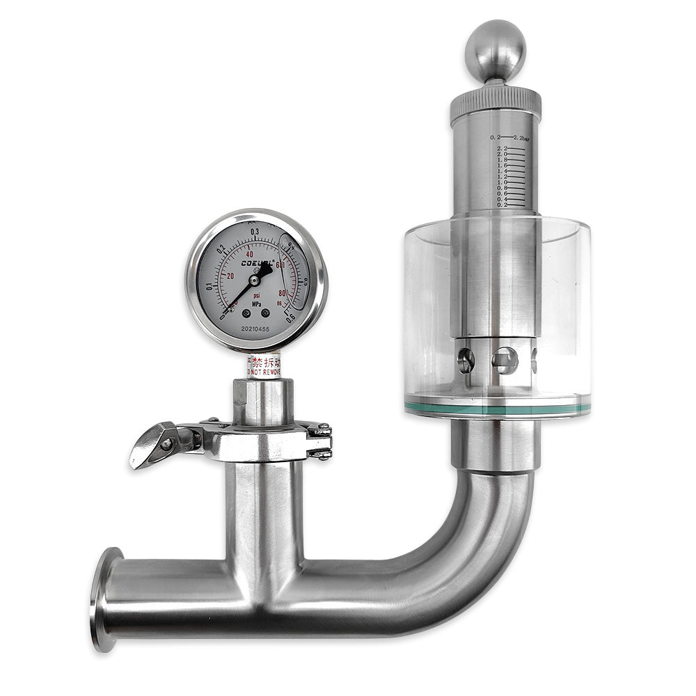 1.5 Inch TC Horizontal Port Spunding Valve with Pressure Gauge