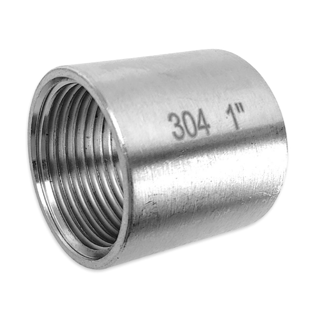 1 Inch BSP Stainless Internal Threaded Pipe Socket.