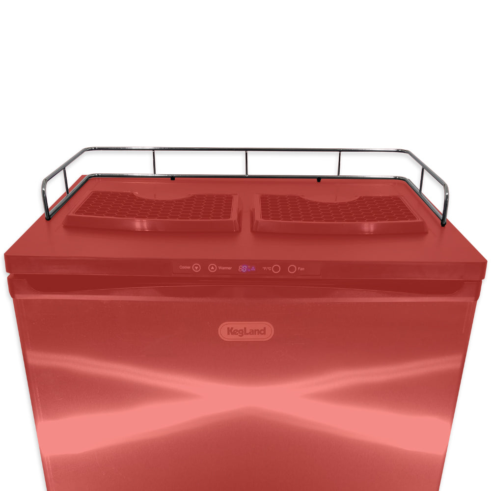 A replacement guard rail with rubber feet included. Suitable for a Series X Plus Kegerator.