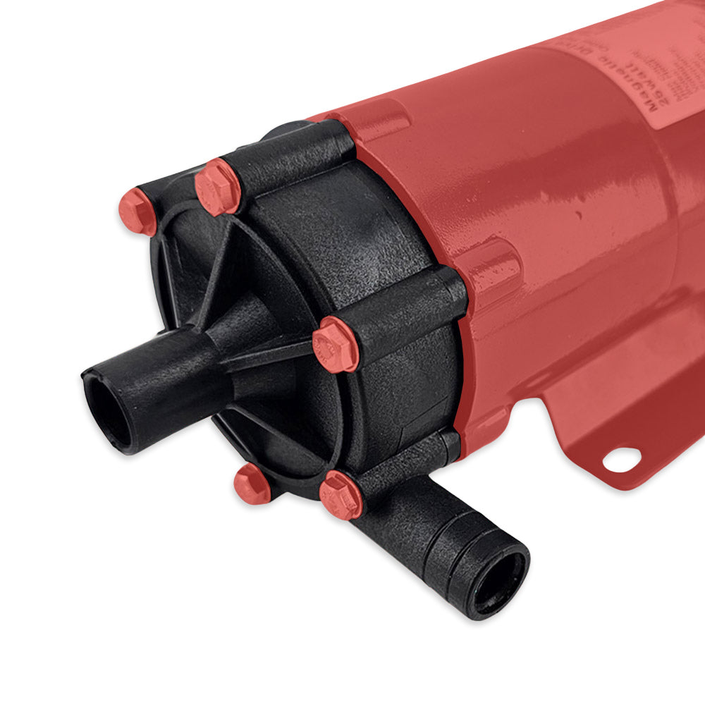 KL27403-ReplacementPumpHeadforMagneticDrivePump25watts_16mmBarb on pump wiith red background