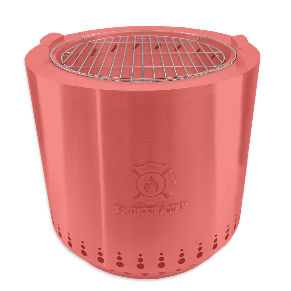 Smoke Eater Wood Fire Pit - Stainless Steel BBQ Grill Top