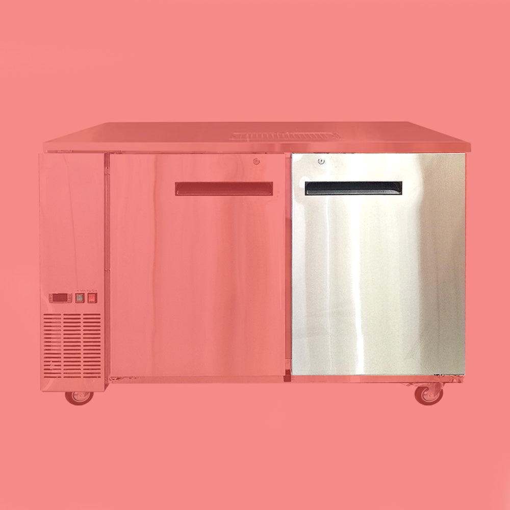 Solid doors have superior insulation to the Glass Door, as well as protection to UV exposure if you have beer bottles / beer lines in direct/indirect sunlight.