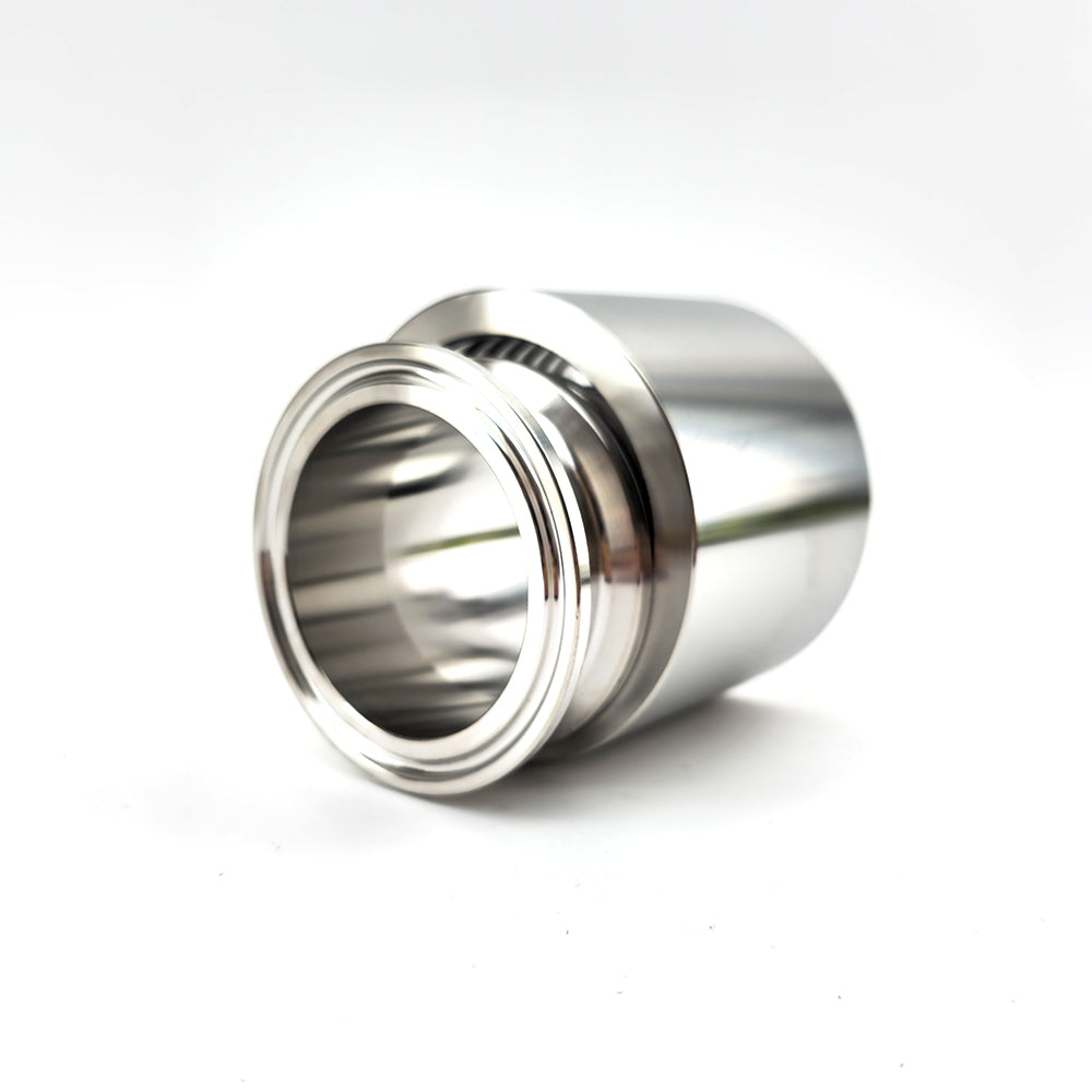Commercial Beverage and Safe Food Handling Fitting designed for seamless sanitary flow. Please note: These must be crimped/swaged onto the hose. Hosing not included.
