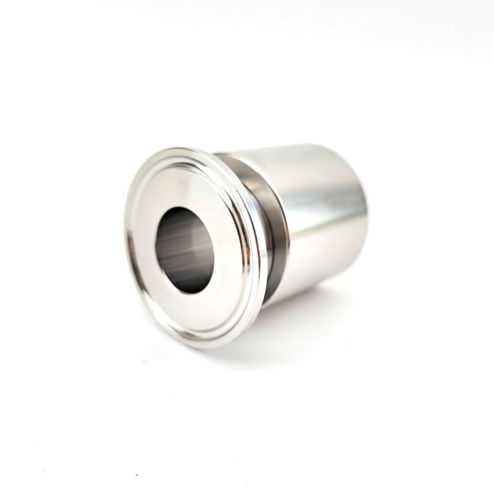 Commercial Beverage and Safe Food Handling Fitting designed for seamless sanitary flow. Please note: These must be crimped/swaged onto the hose. Hosing not included.