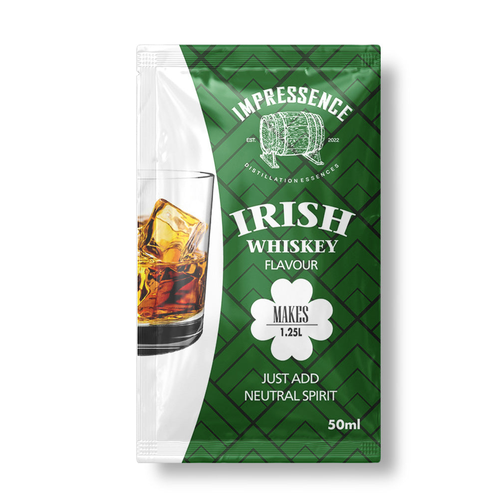 50mL Irish Whiskey Spirit Flavouring Sachet- makes 1.25L of fruity blended irish whiskey with hints of vanilla.