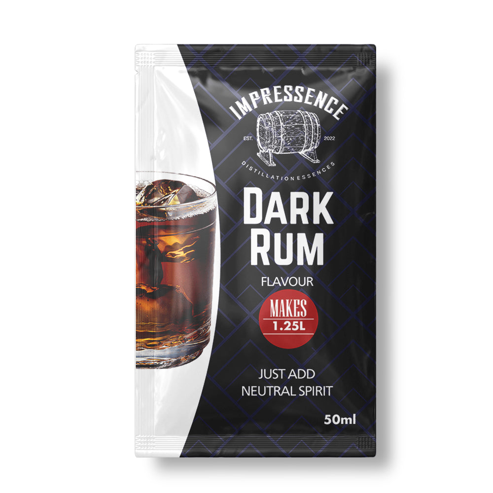 50mL Dark Rum Spirit Flavouring Sachet - makes 1.25L of rich aged dark rum with sweet undertones.