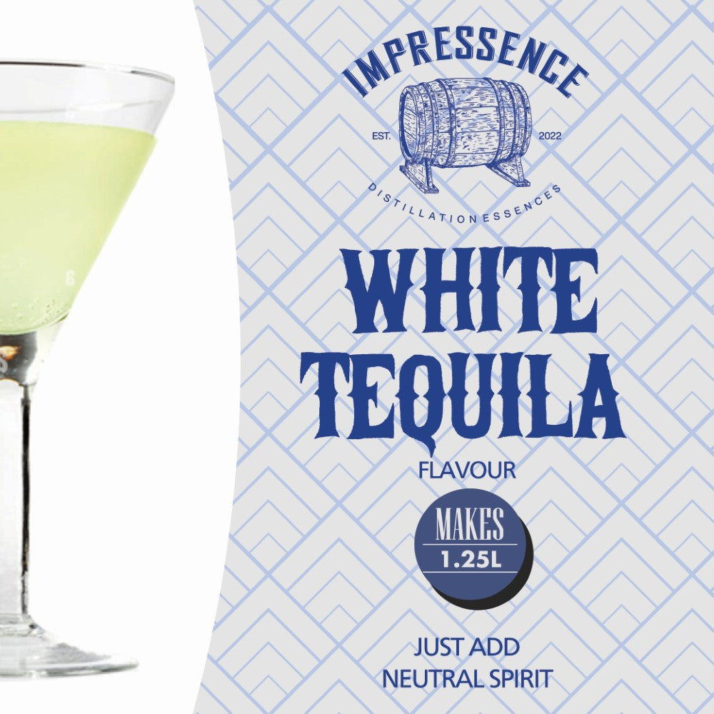 Impressence White Tequila Spirit Flavouring - Makes 1.25L of versatile Tequila with complex, earthy and fruity notes of agave.