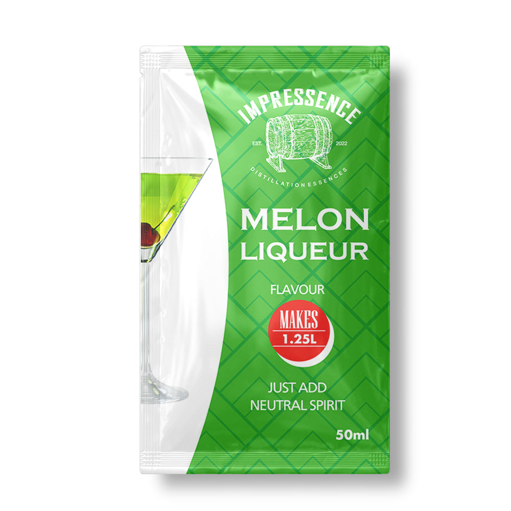Melon Liqueur Spirit Flavouring 50ml Sachet - sweet, bright green liqueur with fresh notes of honeydew melon.