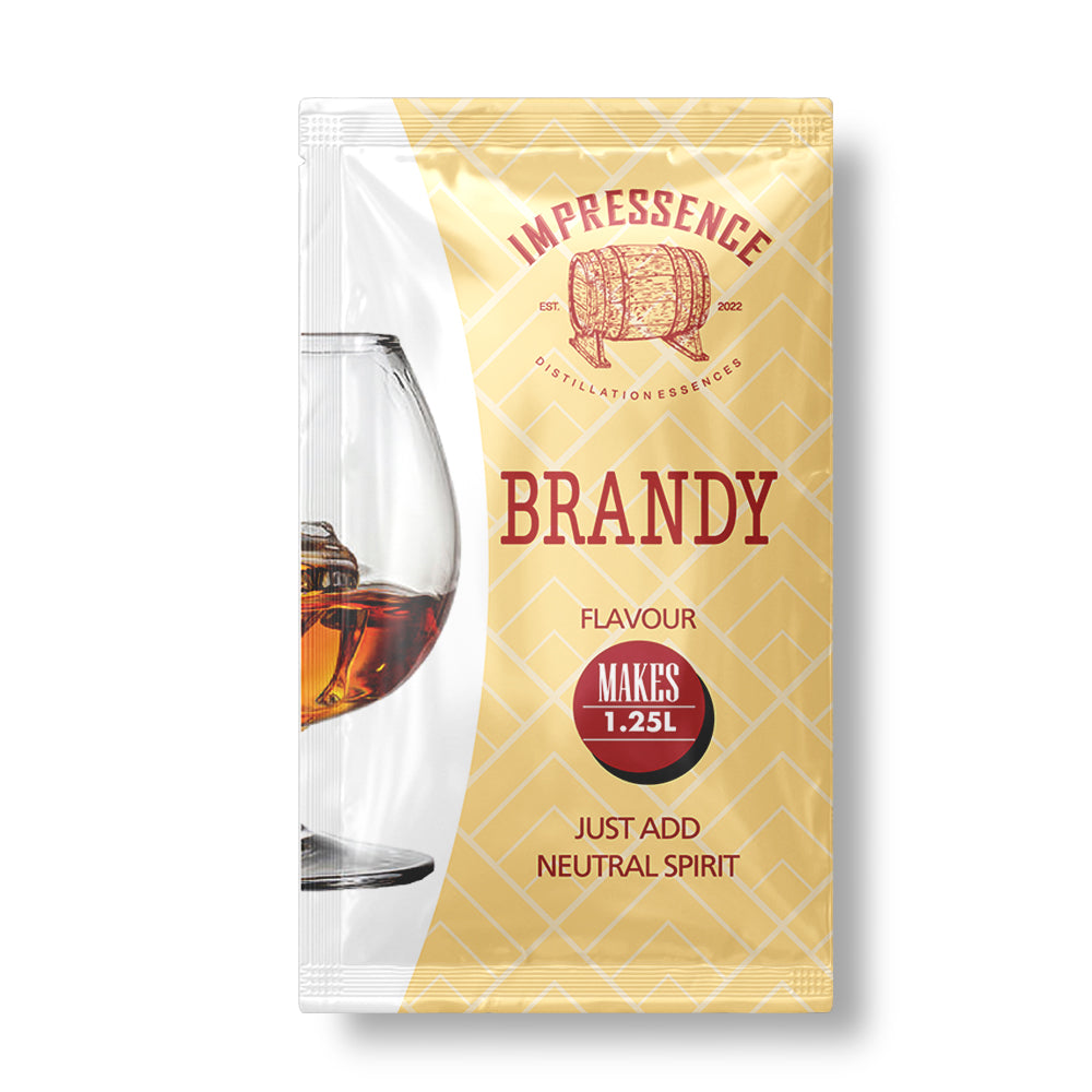 50mL Brandy Spirit Flavouring Sachet - Floral and spicy aromas leads to rich blonde caramel, dried apricots and lashings of orchard fruits.