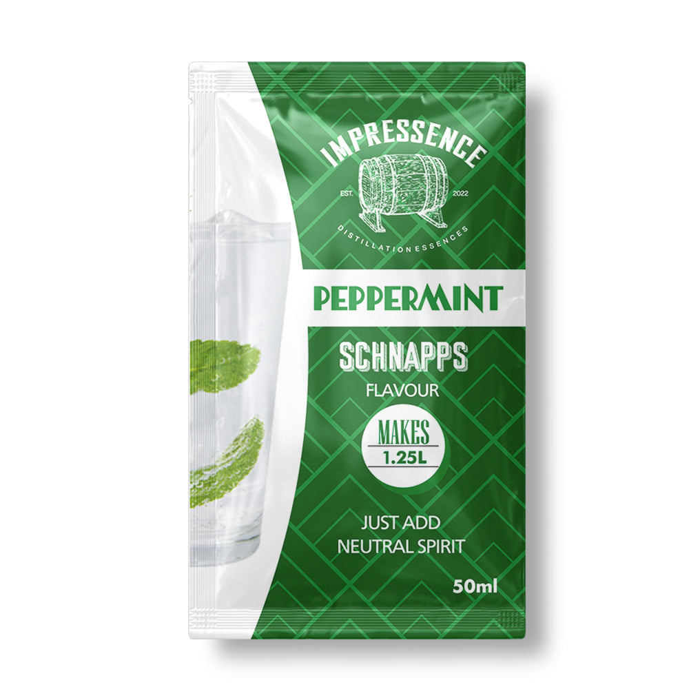 50mL sachet of Peppermint Schnapps Spirit Flavouring.