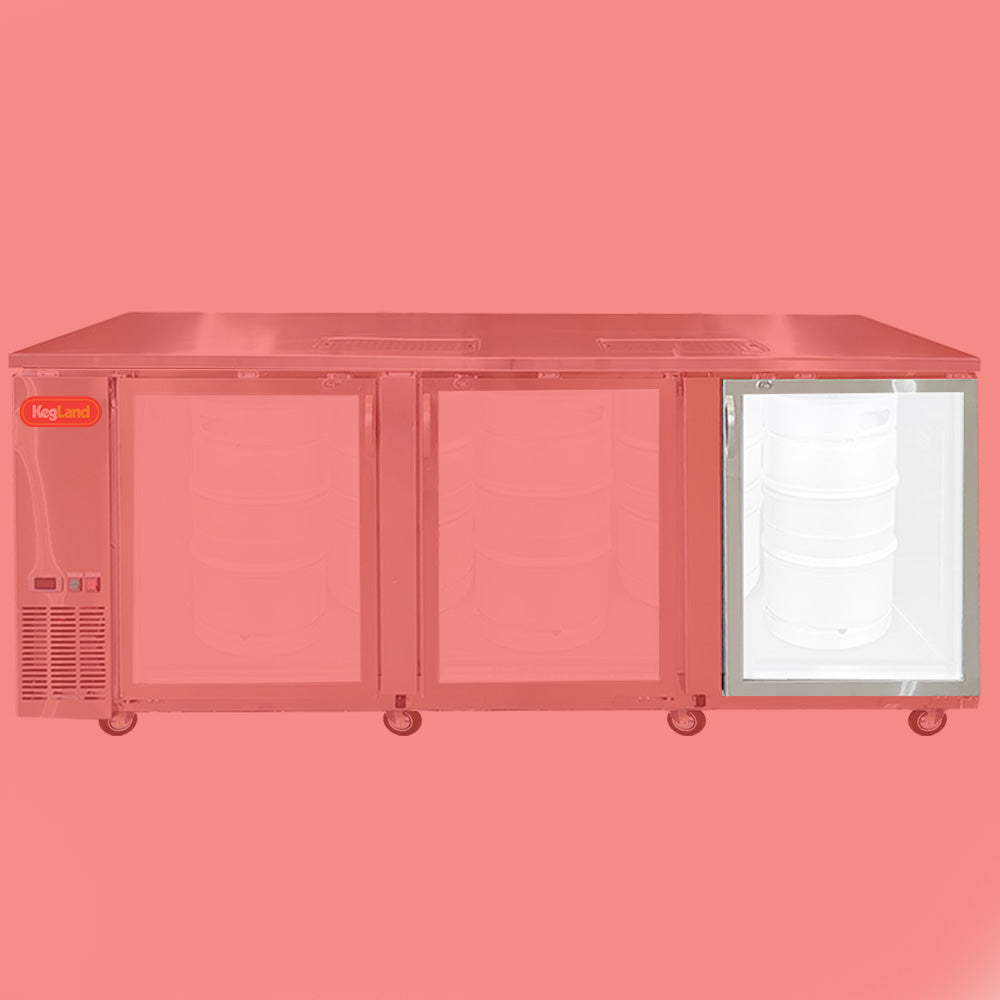 This is a replacement Right or Middle Side Glass Door for the KegLand Stainless Steel Grand Deluxe 3 Kegerator Range.