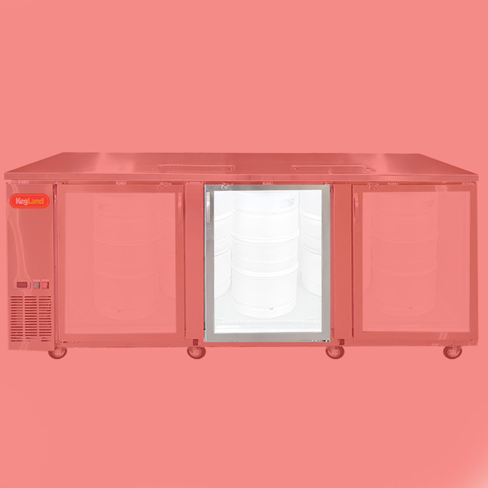 This is a replacement Right or Middle Side Glass Door for the KegLand Stainless Steel Grand Deluxe 3 Kegerator Range.