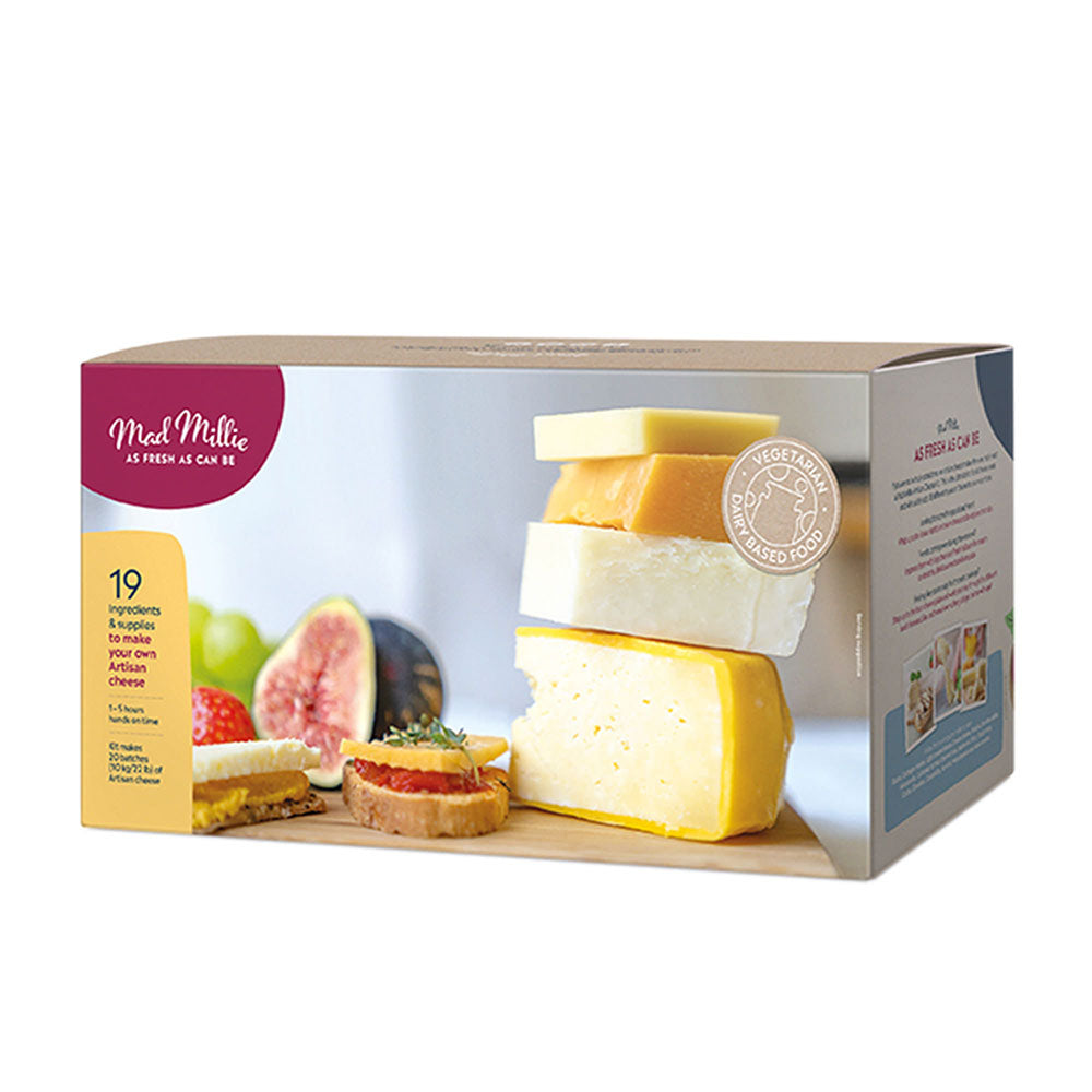 Mad Millie Artisan Cheese Kit - Make your own fresh cheeses and aged hard cheeses at home.