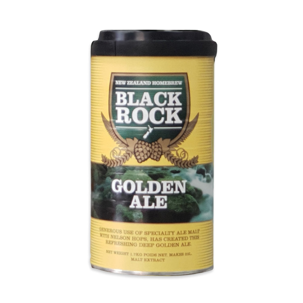 Black Rock Golden Ale Liquid Malt Extract kit. Classic golden coloured beer with medium to strong bitterness.