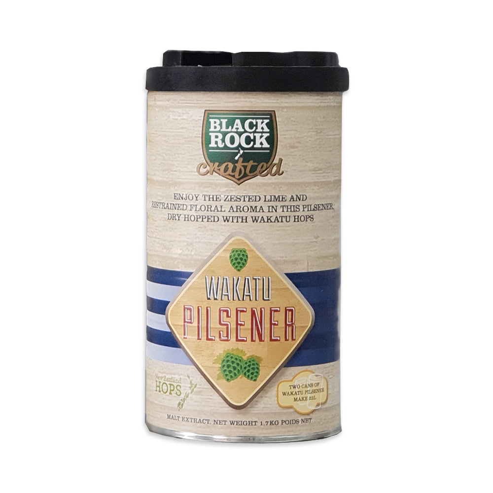 Black Rock Crafted Wakatu Pilsner Liquid Malt Extract Beer Kit. Crisp, clean and fruity.