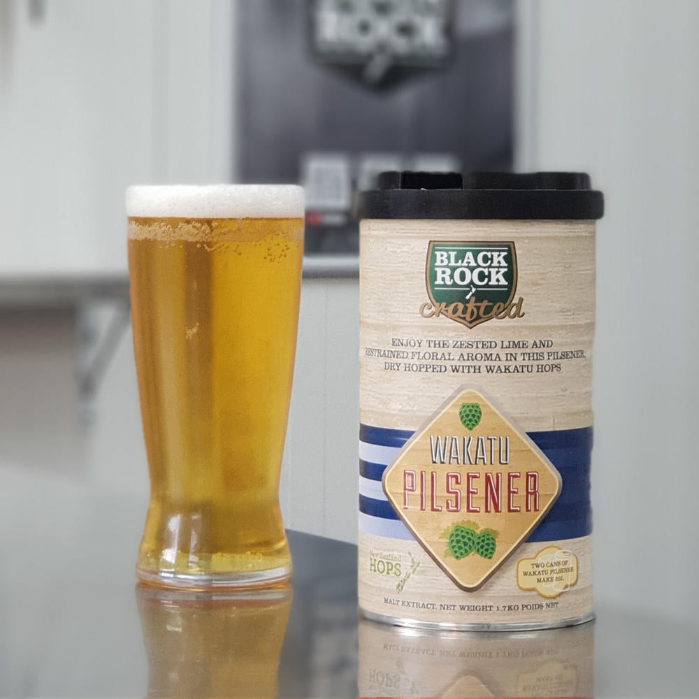 Black Rock Crafted Wakatu Pilsner Liquid Malt Extract Beer Kit. Crisp, clean and fruity.