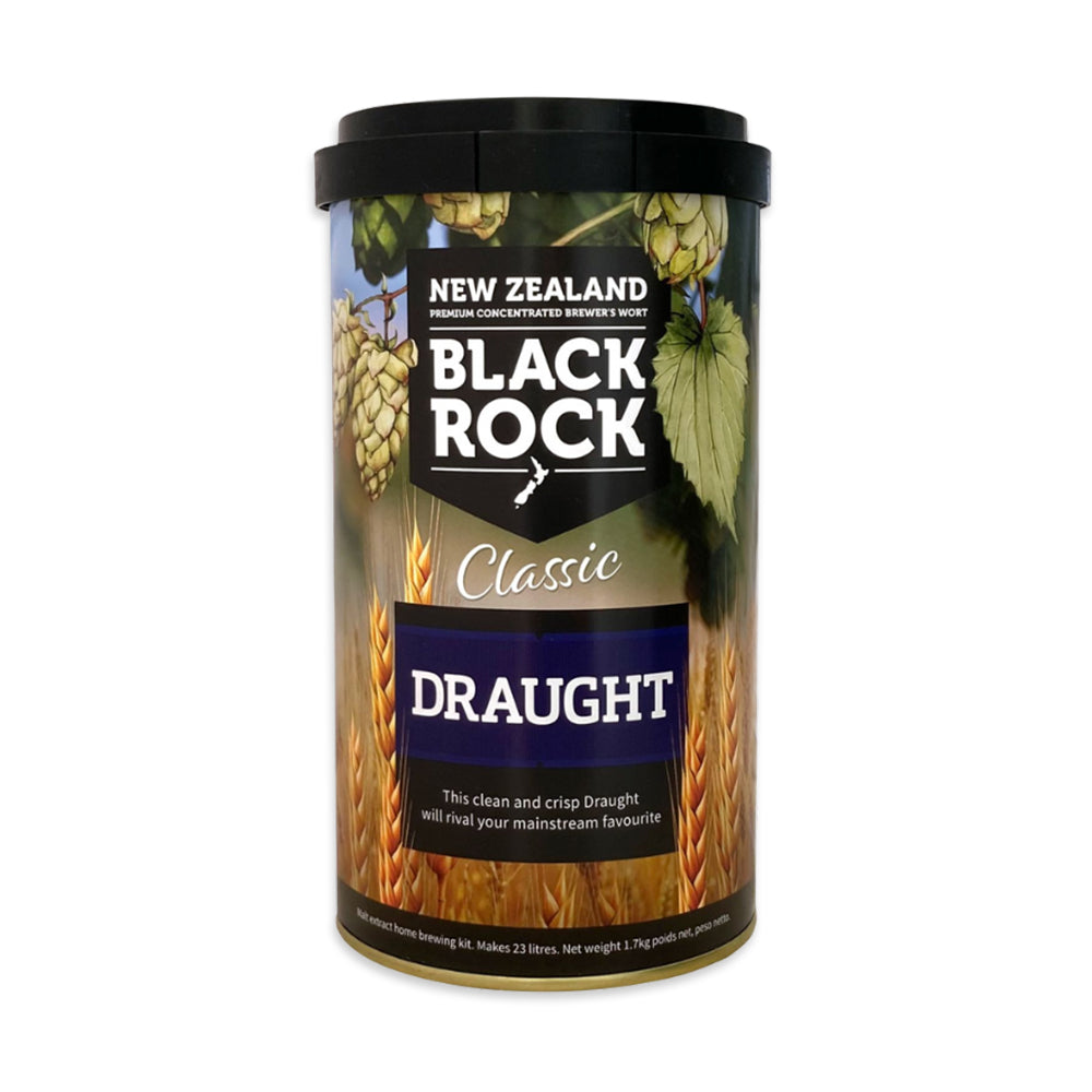 Black Rock Classic (New Zealand) Draught liquid malt extract home brew beer kit.
